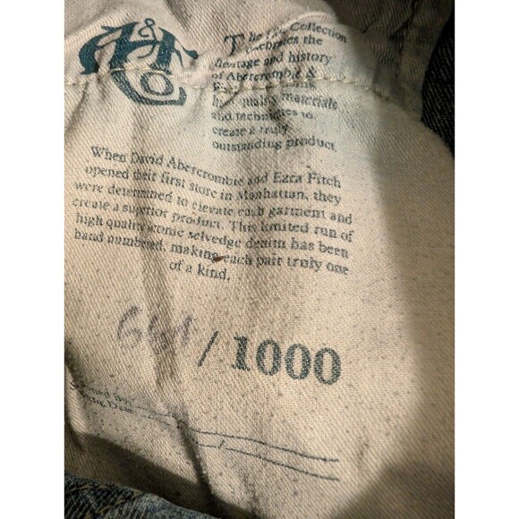 Abercrombie & Fitch Iconic Japanese Selvedge Jeans 1892 Straight 31x32 (30x31) - Picture 12 of 12